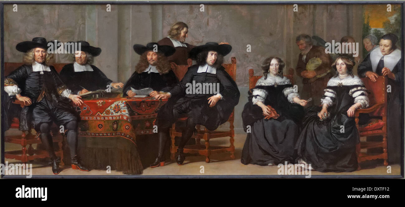 Adriaen Backer - The regents and regents of the Oudemannen - 1676 - XVII th Century - Flemish School - Gemäldegalerie - Berlin Stock Photo