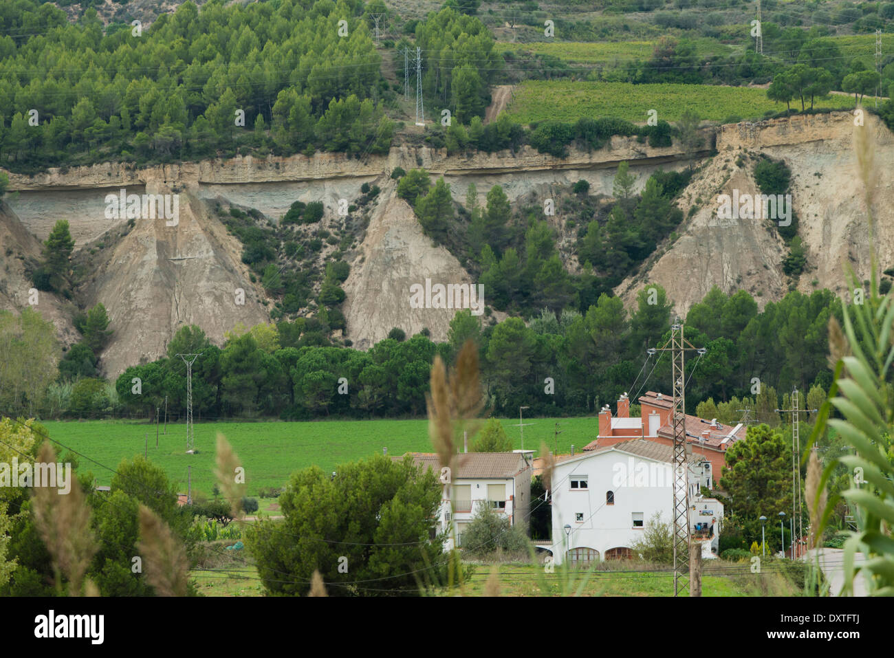 Eroded Badlands, les Cases Noves de Gelida Stock Photo