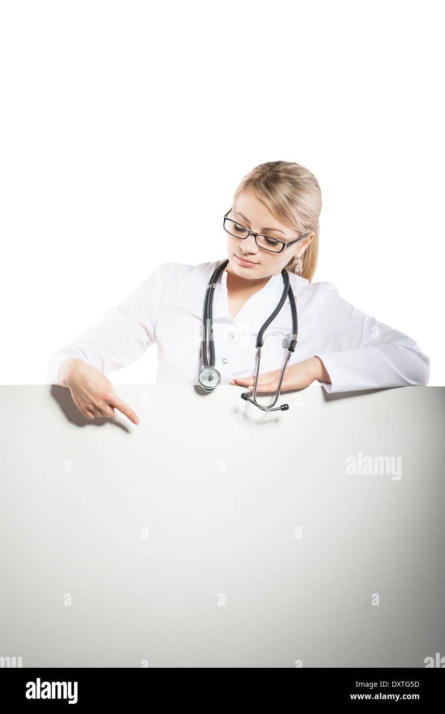 Doctor Medical Card Banner Health People Female Smile Person Sign