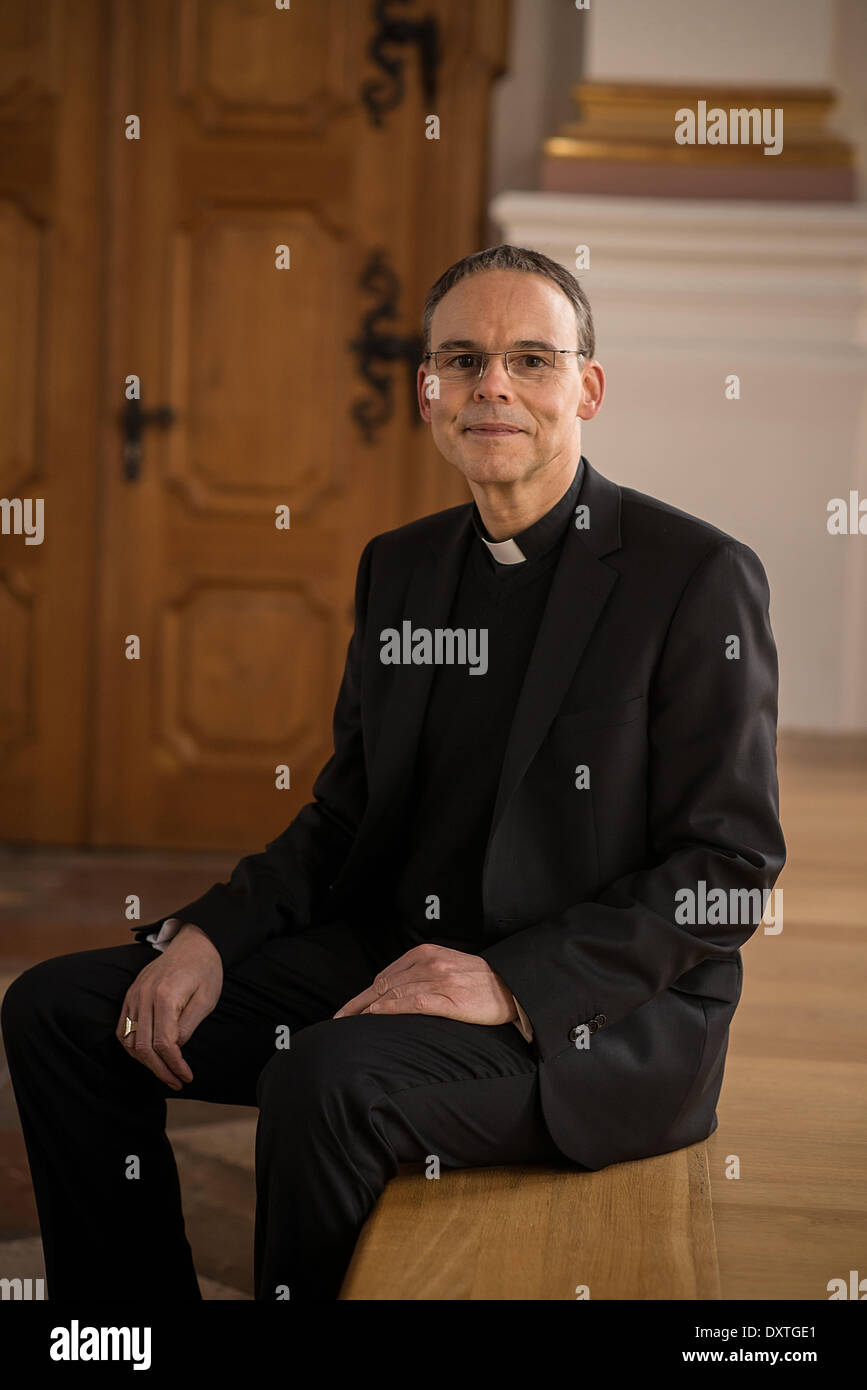 Bishop Franz-Peter Tebartz-van-Elst in the monastery Metten on 29 January 2014. Stock Photo