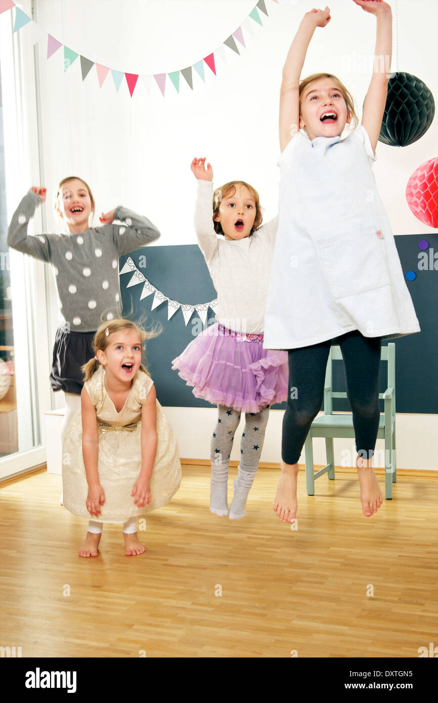 Children on birthday party having fun, Munich, Bavaria, Germany Stock Photo
