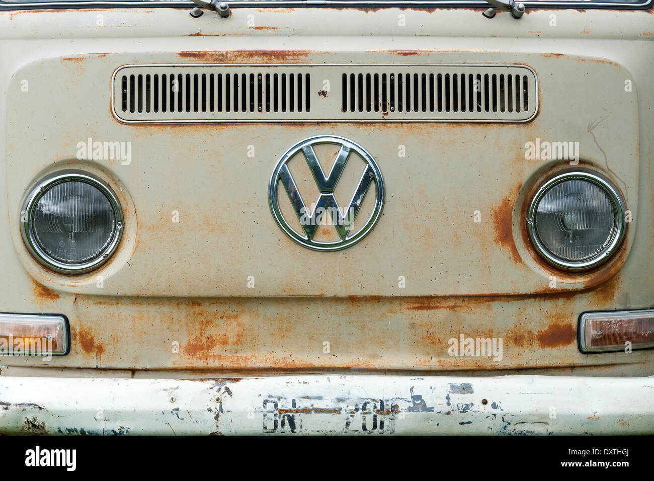 Rusty Volkswagen Van. Stock Photo