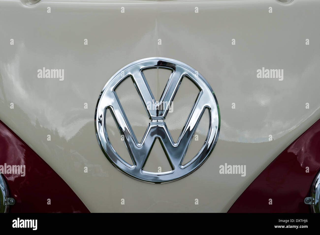 Volkswagen Van chrome bonnet badge. Stock Photo
