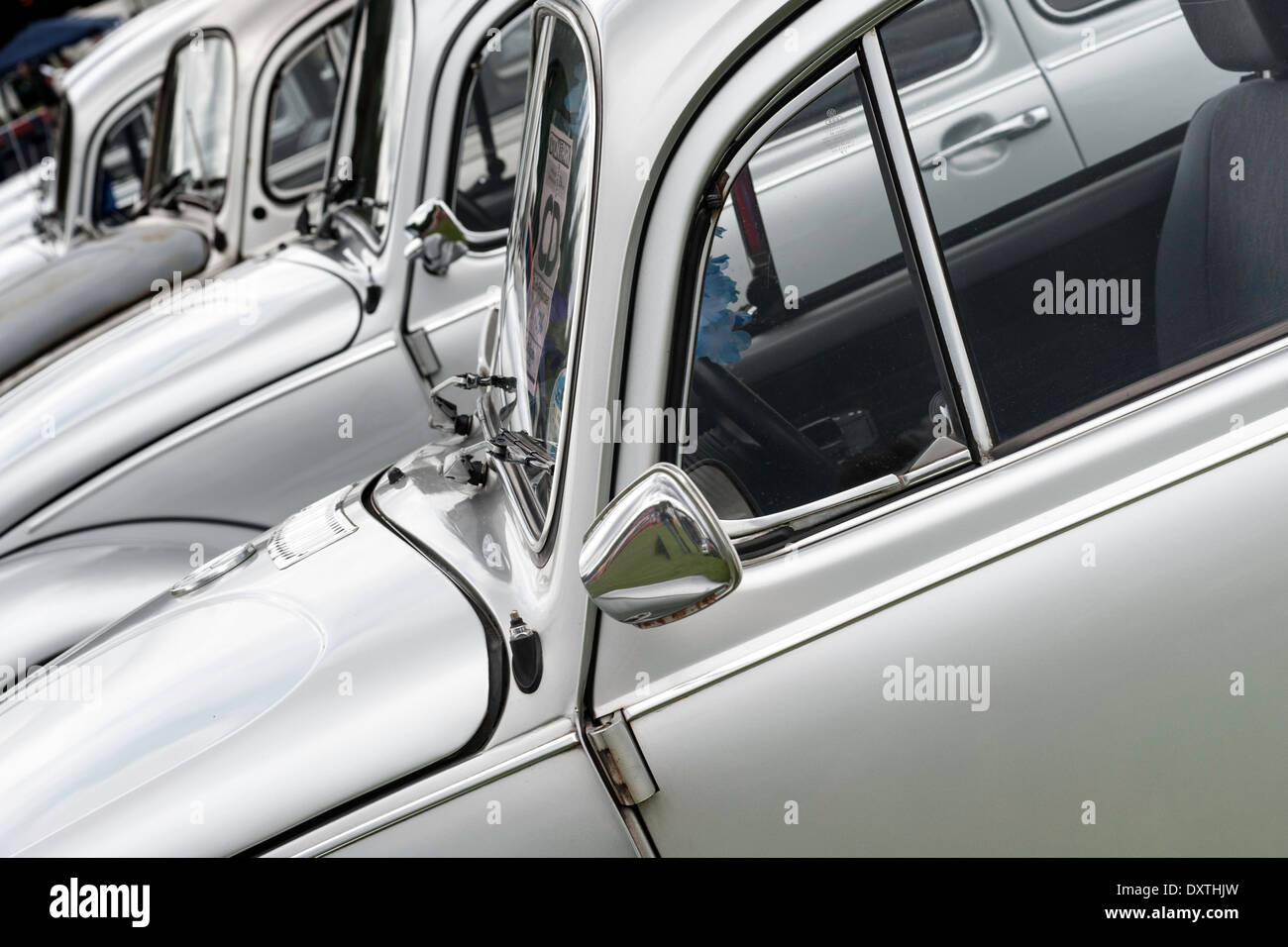 Silver Volkswagen Beetles Stock Photo