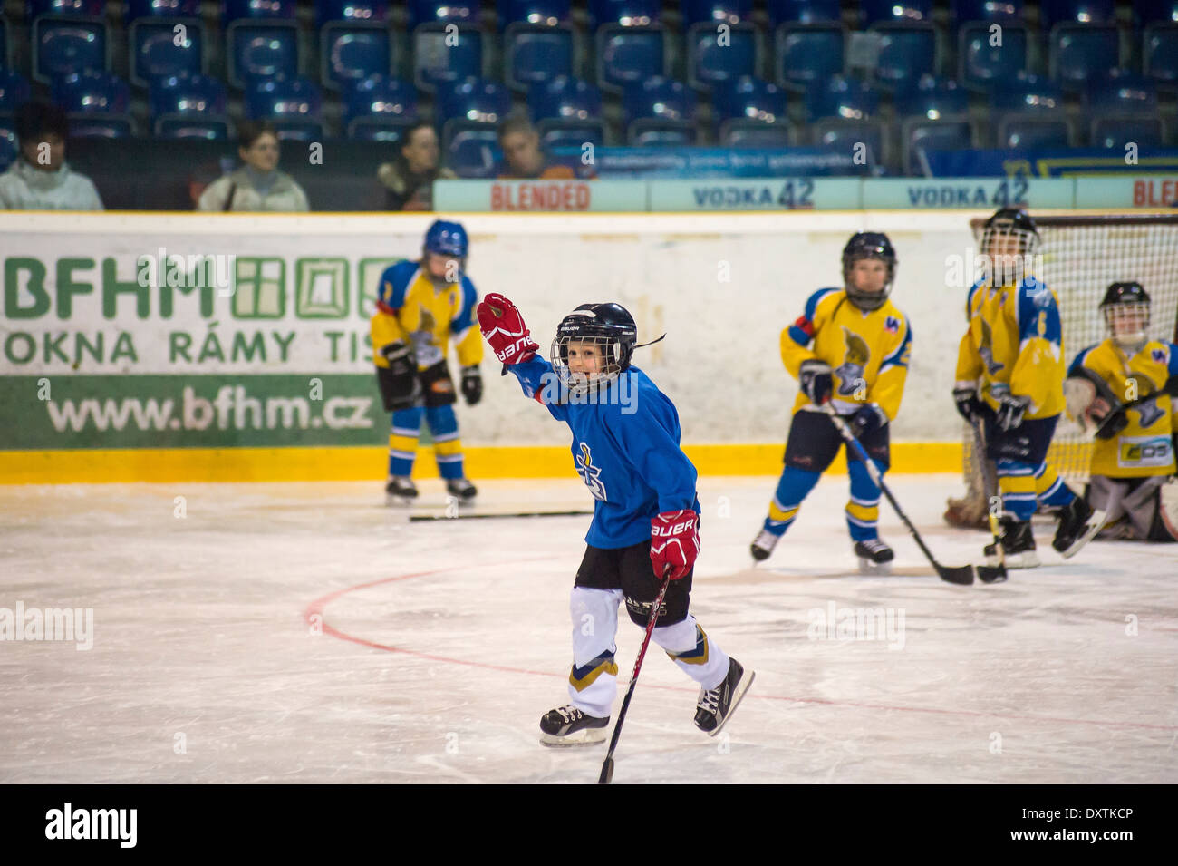 Child scoring goal hires stock photography and images Alamy