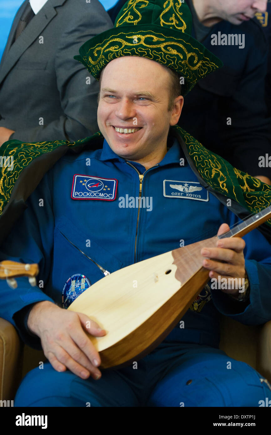 Expedition 38 crew members, including Oleg Kotov and Andrey Shelepin, safely landed in Karaganda, Kazakhstan, completing their mission aboard the International Space Station. Stock Photo