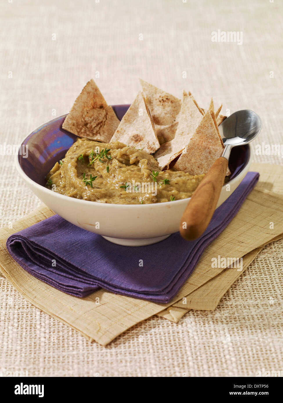 Pureed eggplants Stock Photo