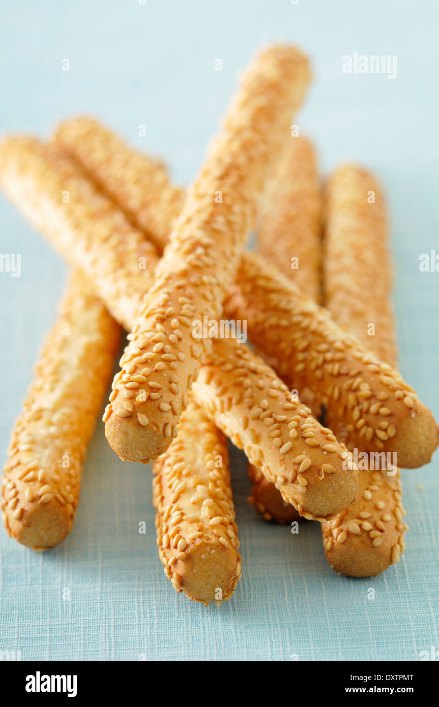 Sesame seed bread sticks Stock Photo Alamy