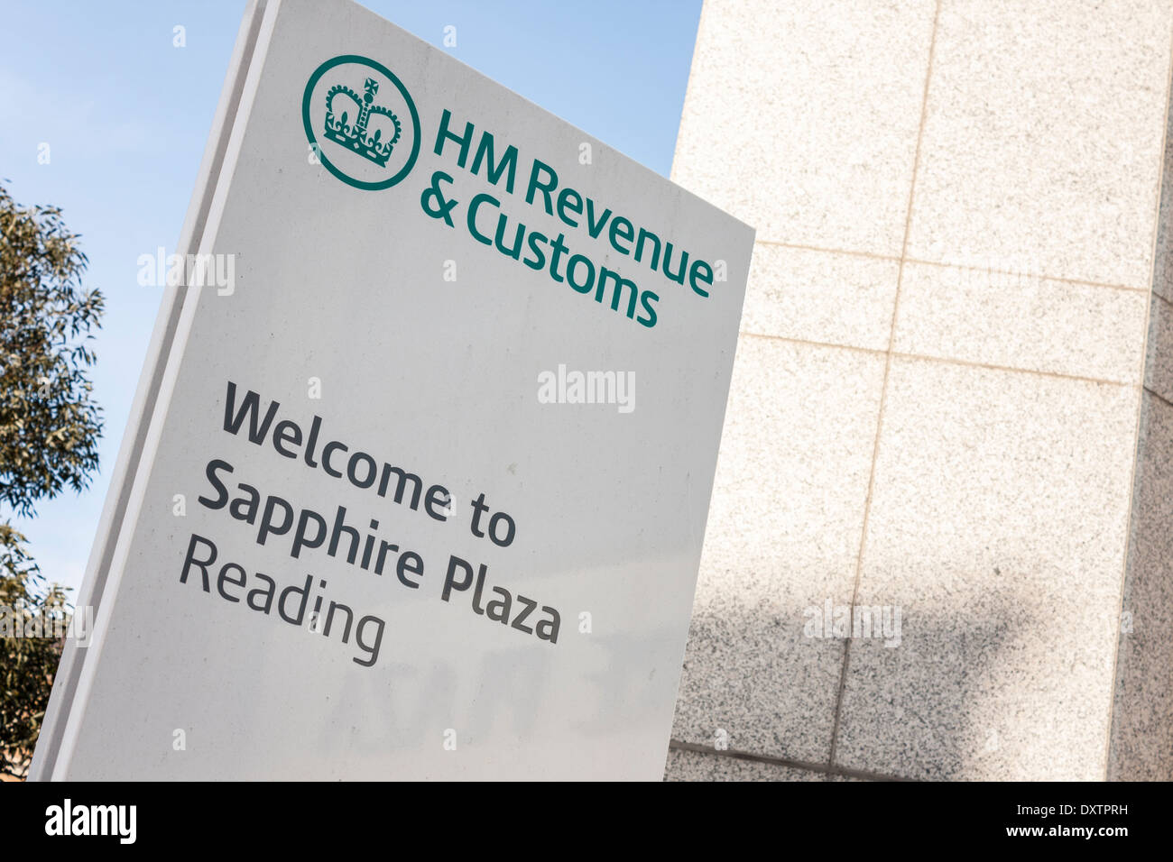 Sign outside former HMRC offices, Reading, Berkshire, England, GB, UK. Stock Photo