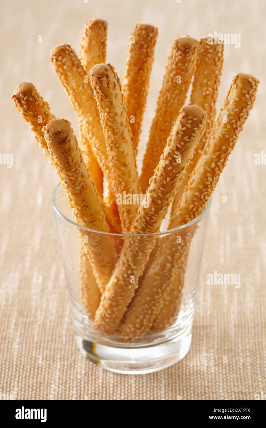 Sesame seed bread sticks Stock Photo Alamy