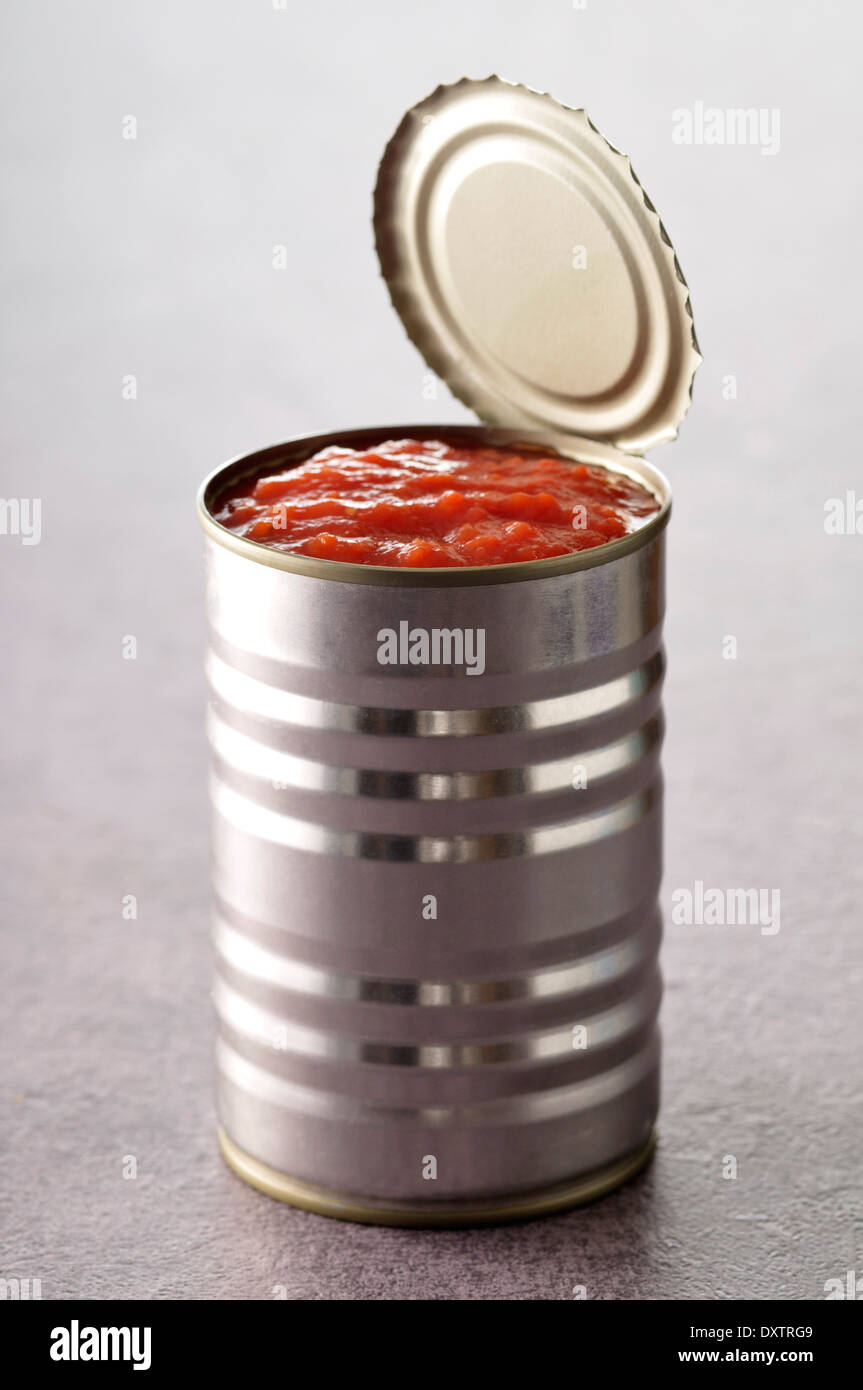 Can of tomato puree Stock Photo Alamy