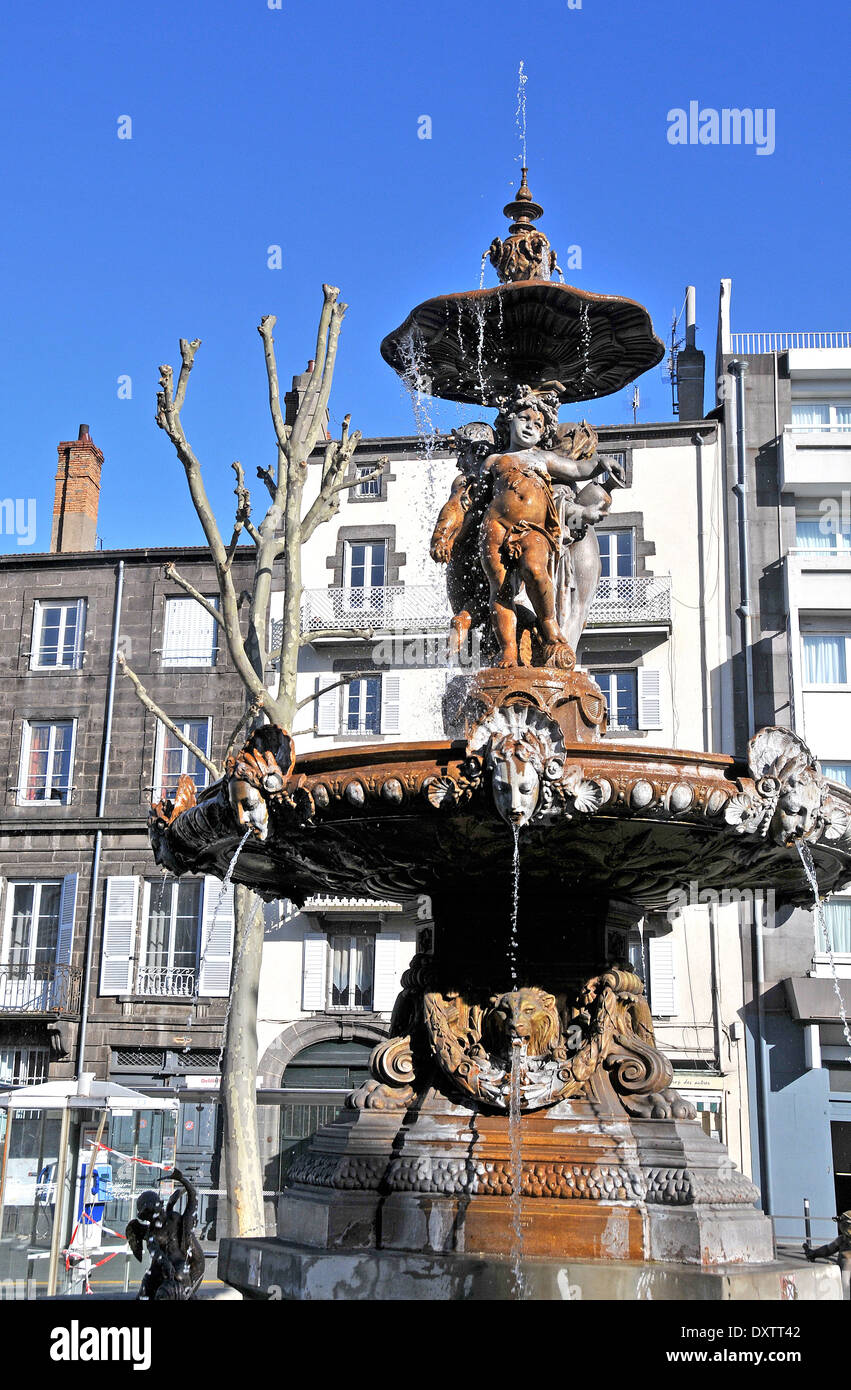 fountain Delille square Clermont Ferrand France Stock Photo