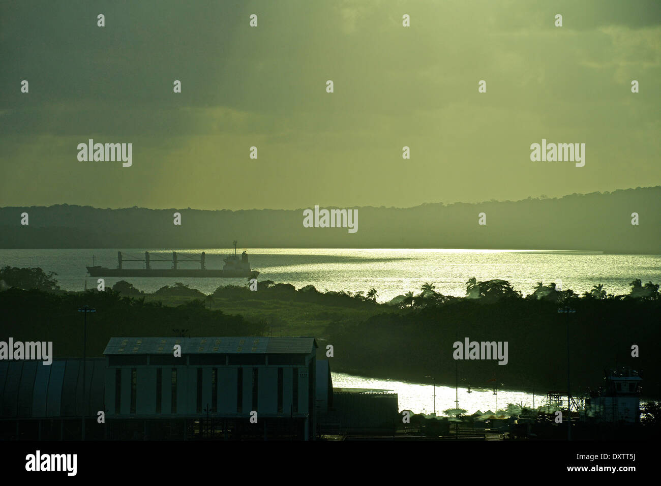 ship entering in Panama canal Atlantic side Colon Panama Stock Photo ...