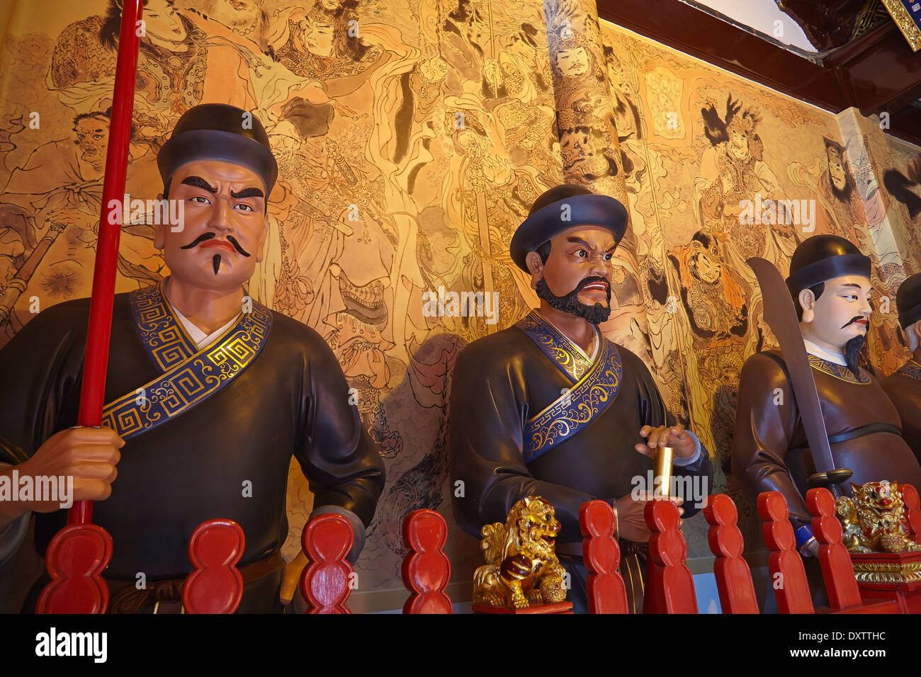 Guardian deity statues in Chenghuang Temple, the City God Temple, near