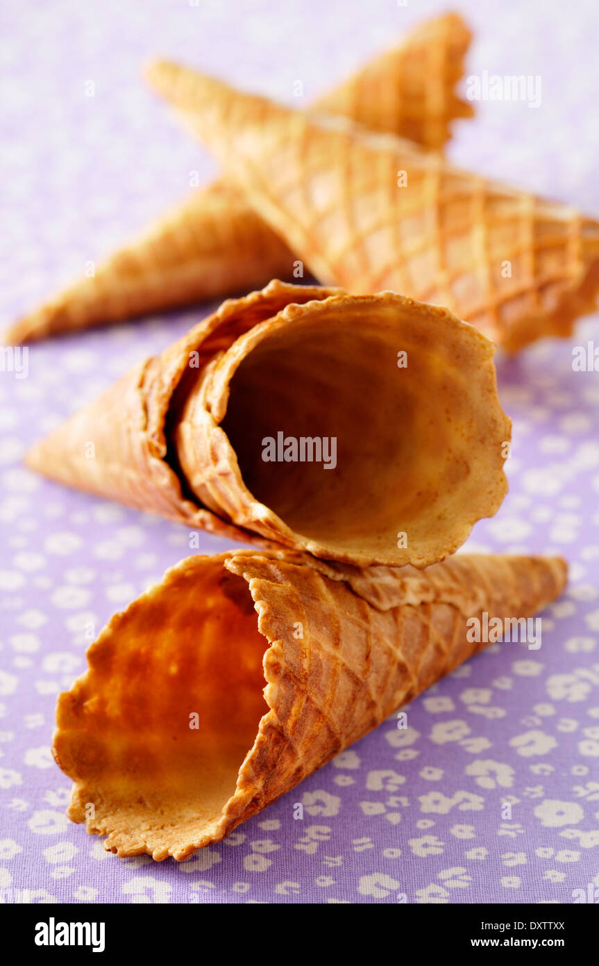 Unfilled ice cream cones Stock Photo
