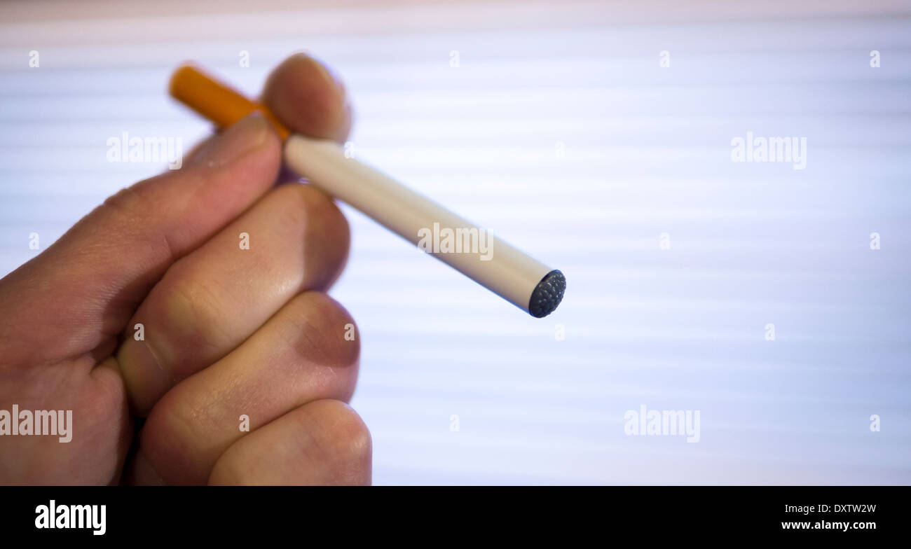 The Electronic Cigarette, a device that simulates the functions of a cigarette without the harmful chemicals. Stock Photo