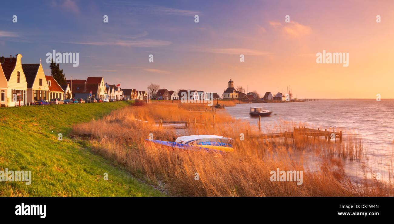 The traditional Dutch village of Durgerdam at sunrise Stock Photo