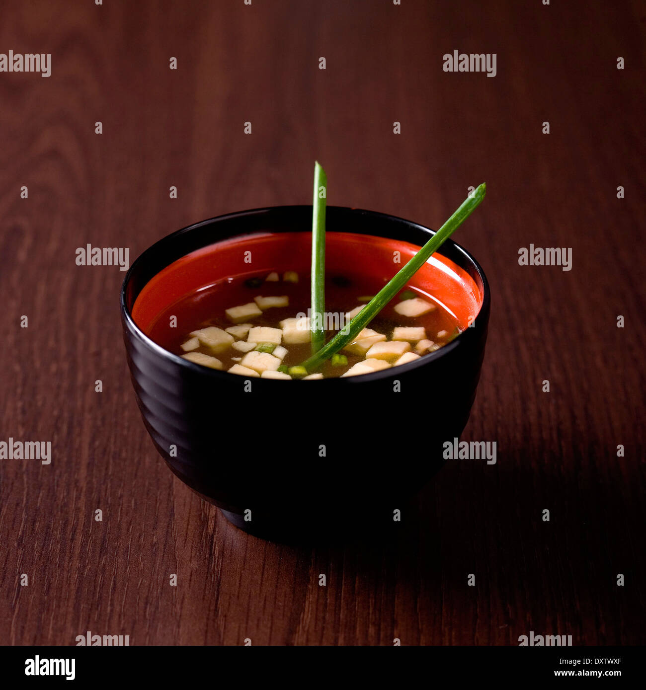 Miso and tofu soup Stock Photo