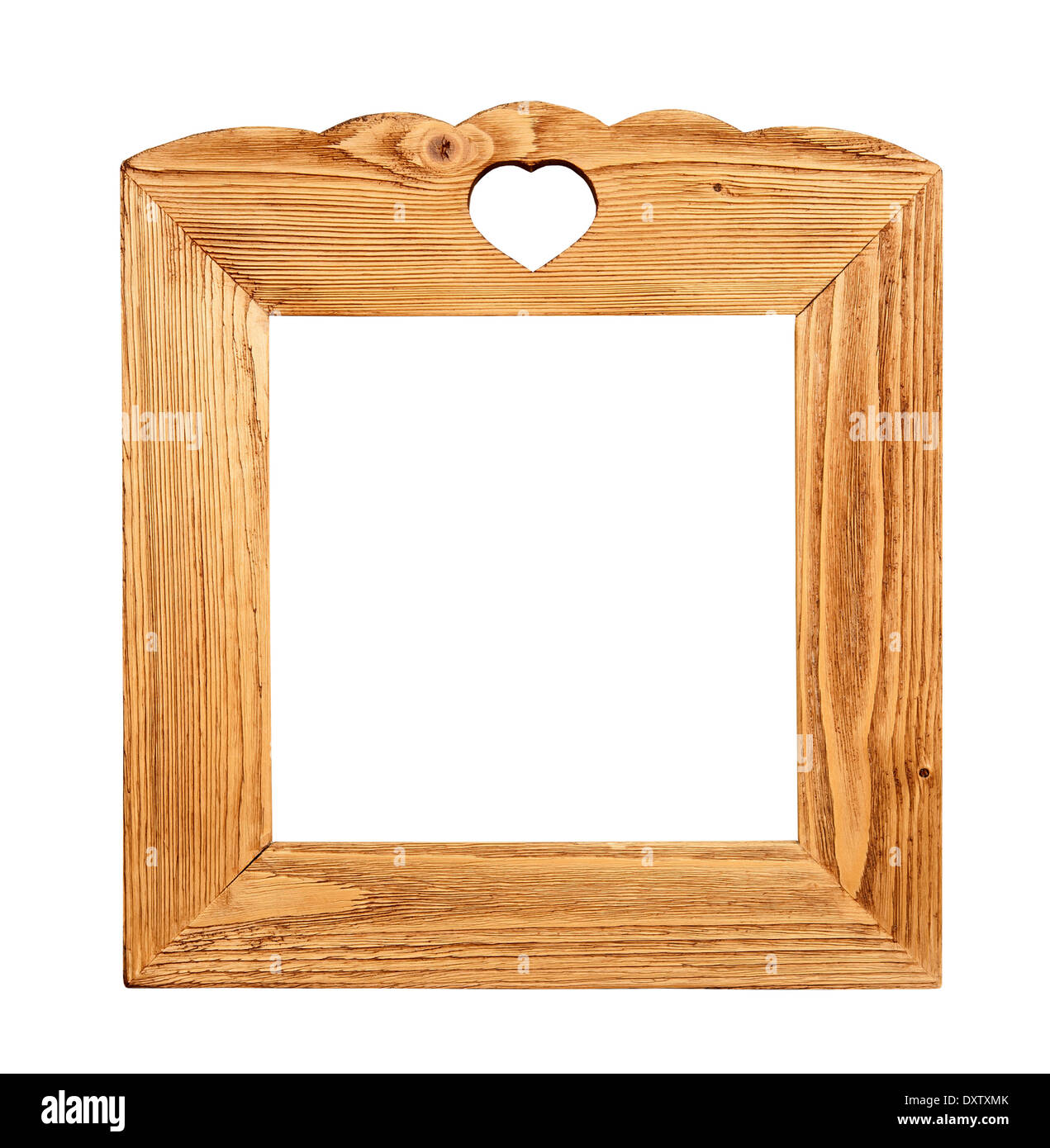 wood picture frame isolated on white background Stock Photo