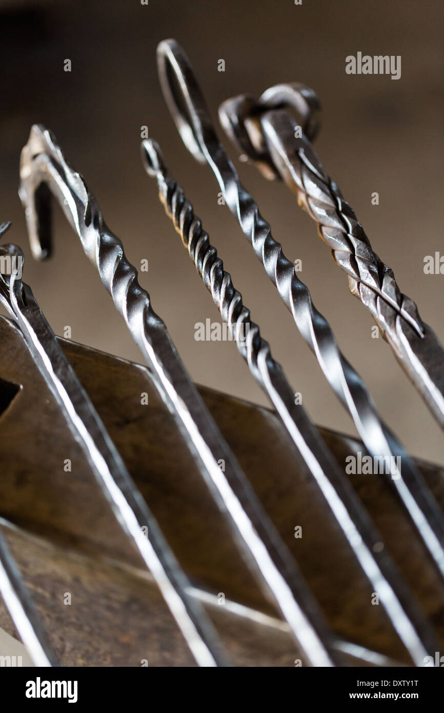 Tools of the blacksmith in blacksmith shop Stock Photo Alamy