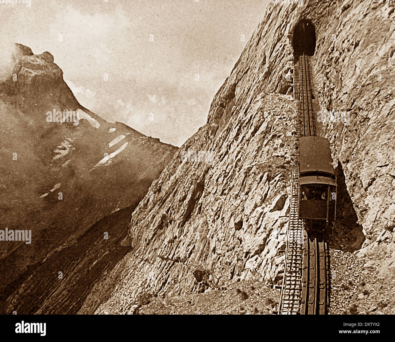 Mount Pilatus Railway Switzerland early 1900s Stock Photo
