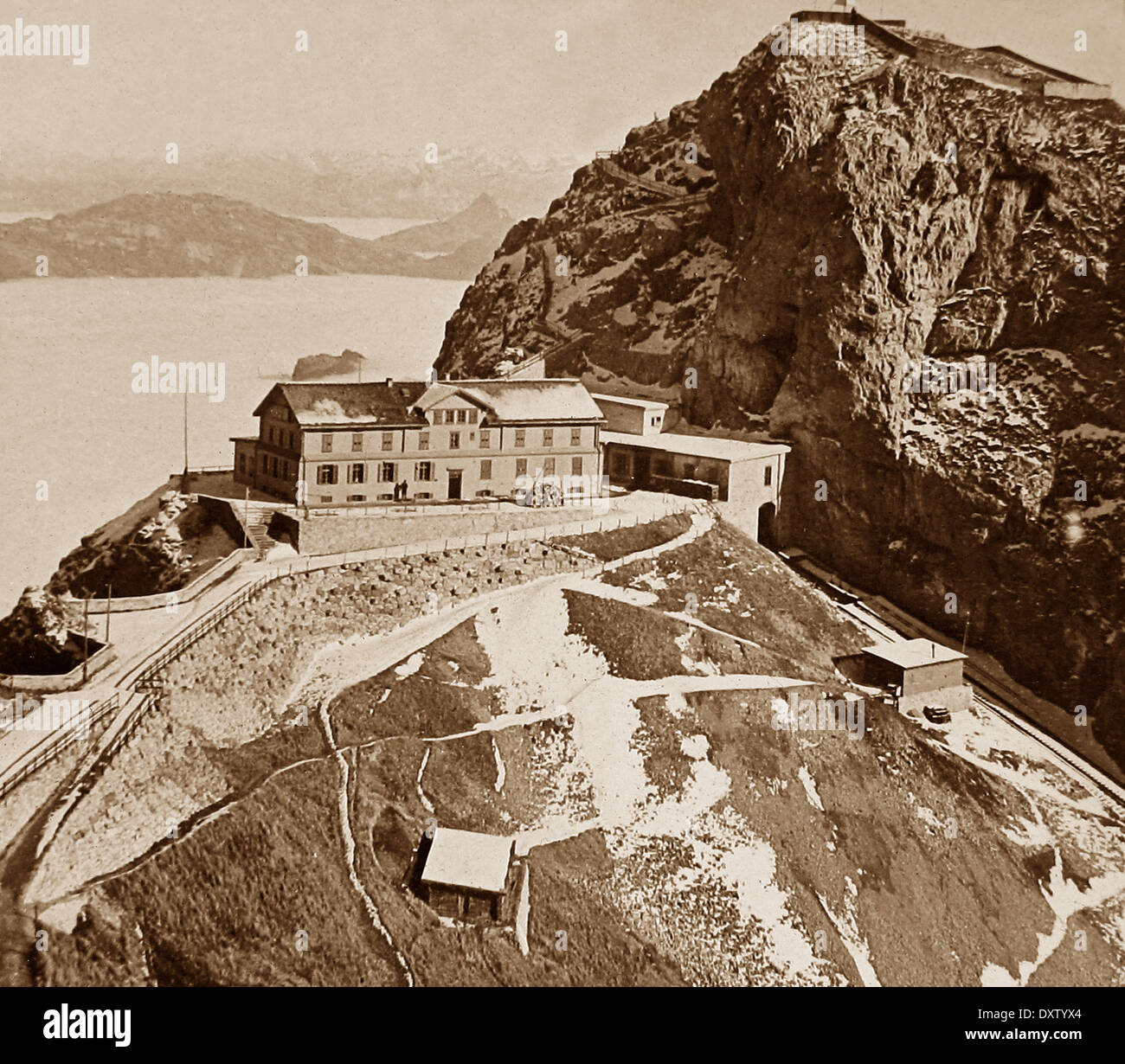 Mount Pilatus Switzerland early 1900s Stock Photo