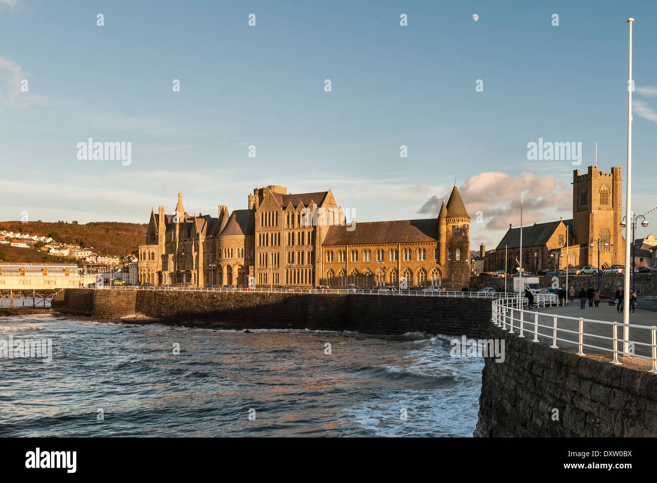 The Old College, Aberystwyth, Wales, UK. Built in 1886, it is part of Aberystwyth University Stock Photo