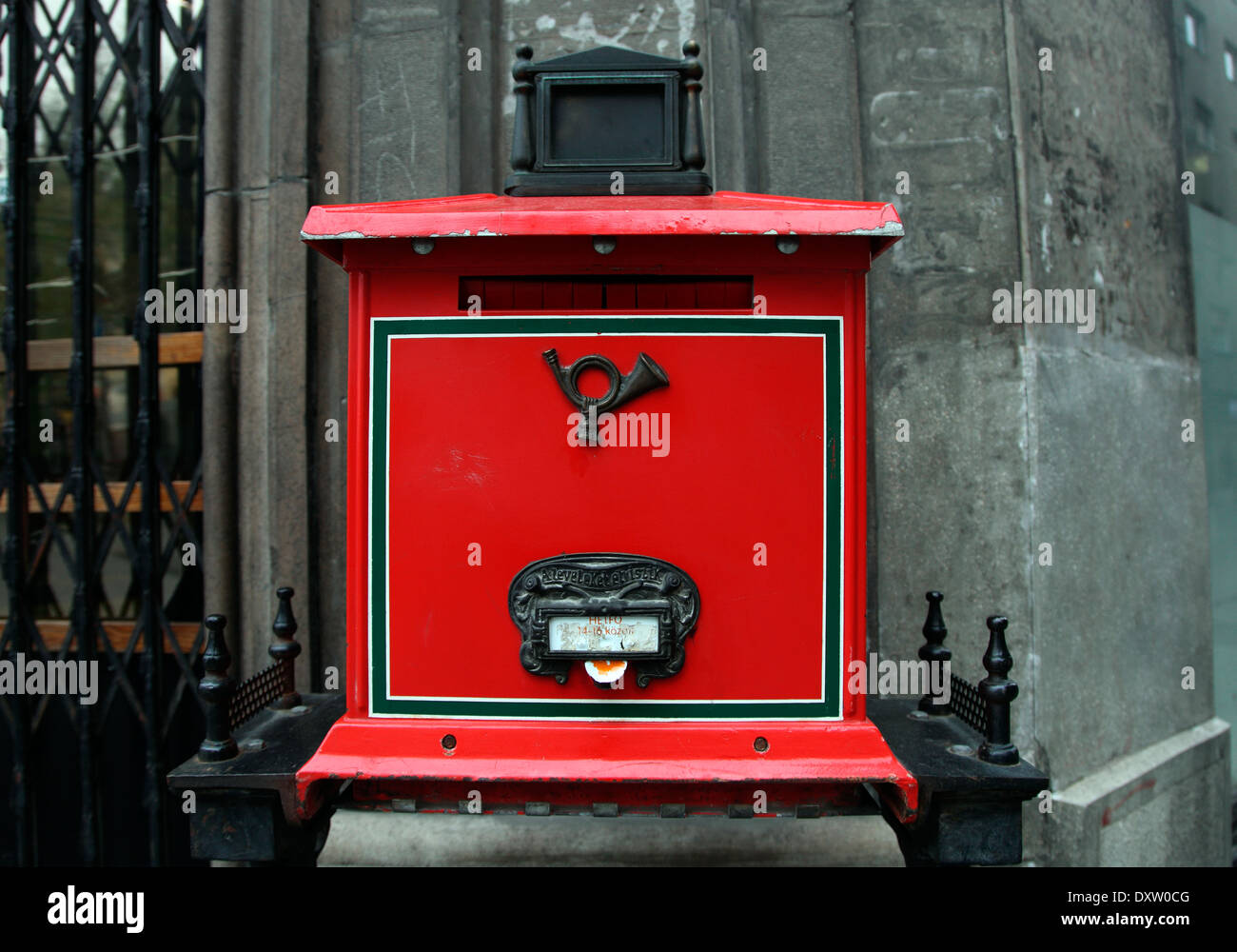 Hungarian post box in Budapest Stock Photo Alamy