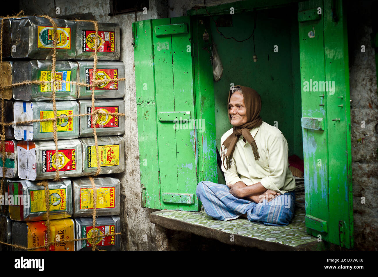 Shop keeper ,Kolkata Stock Photo