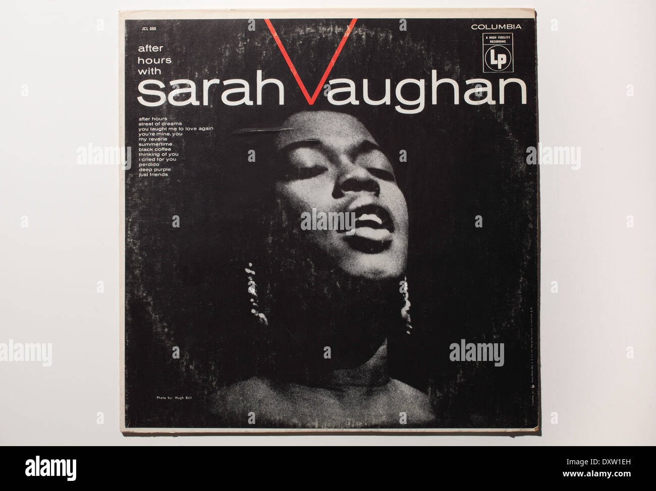 Vintage record album cover of singer Sarah Vaughan, on Columbia records, 1973. Stock Photo