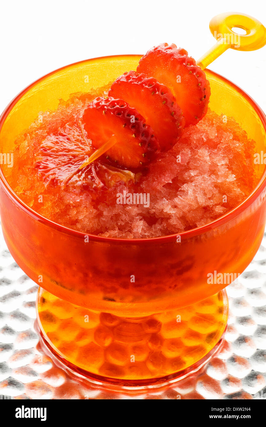 Orange-strawberry granita Stock Photo