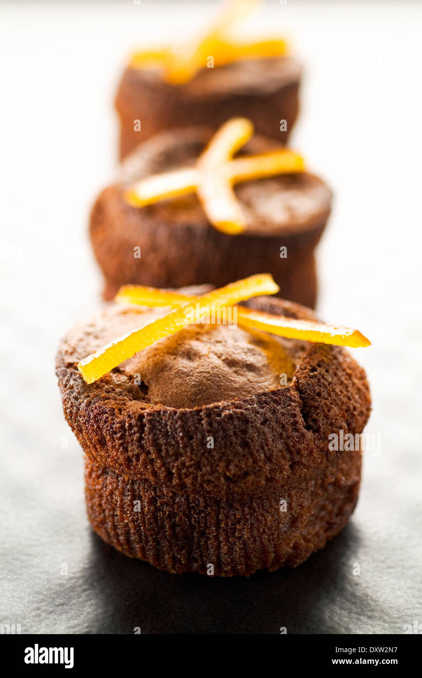 Chocolate-orange muffins Stock Photo