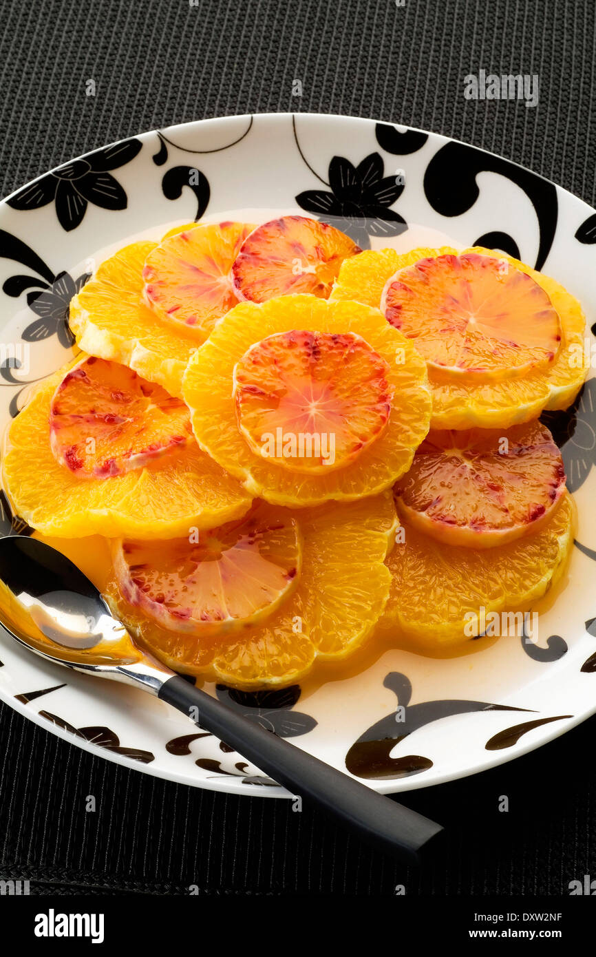 Orange and Muscat fruit salad Stock Photo