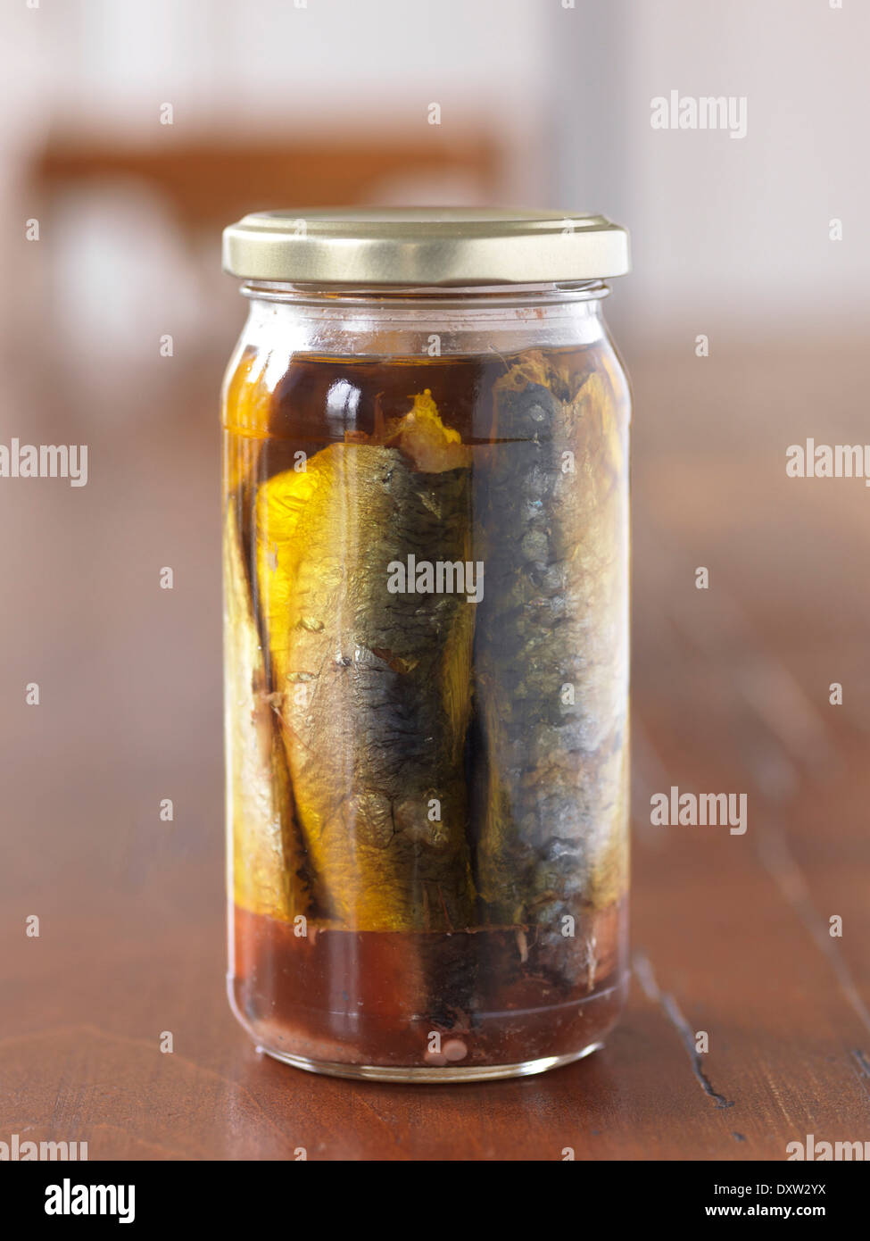 Jar of homemade sardines Stock Photo Alamy
