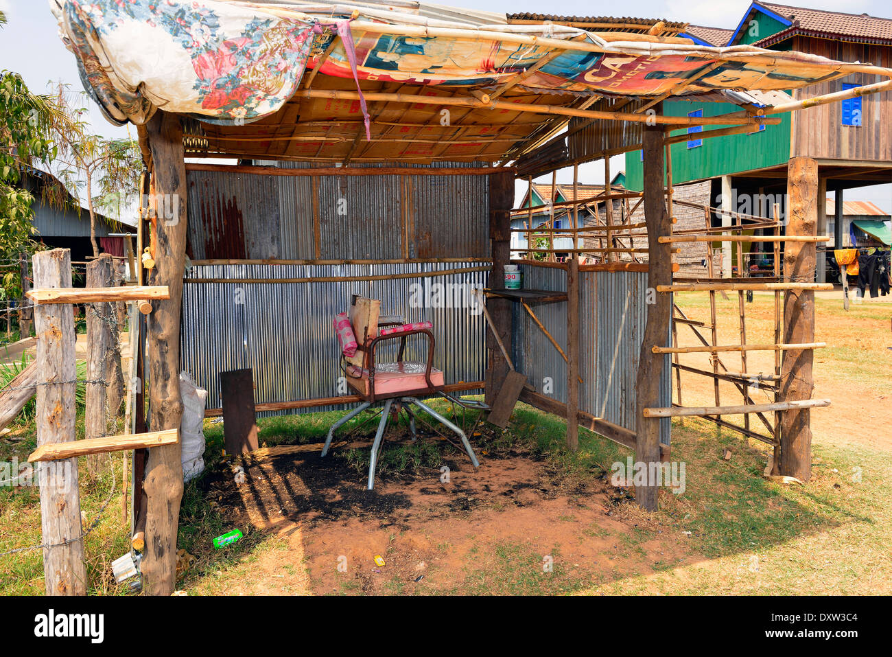 The local barber shop or hairdressers in a countryside village