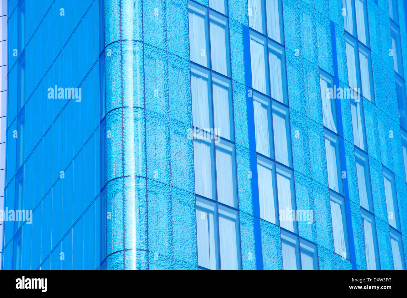 Abstract image of new city centre office building. Glass and steel building erected in city centre. 21st century architecture. Stock Photo