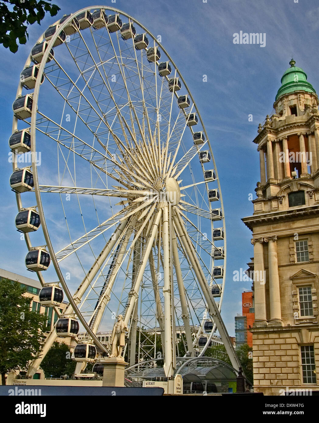 The Belfast Eye is the City's latest attraction, set in the grounds of the City Hall. Stock Photo