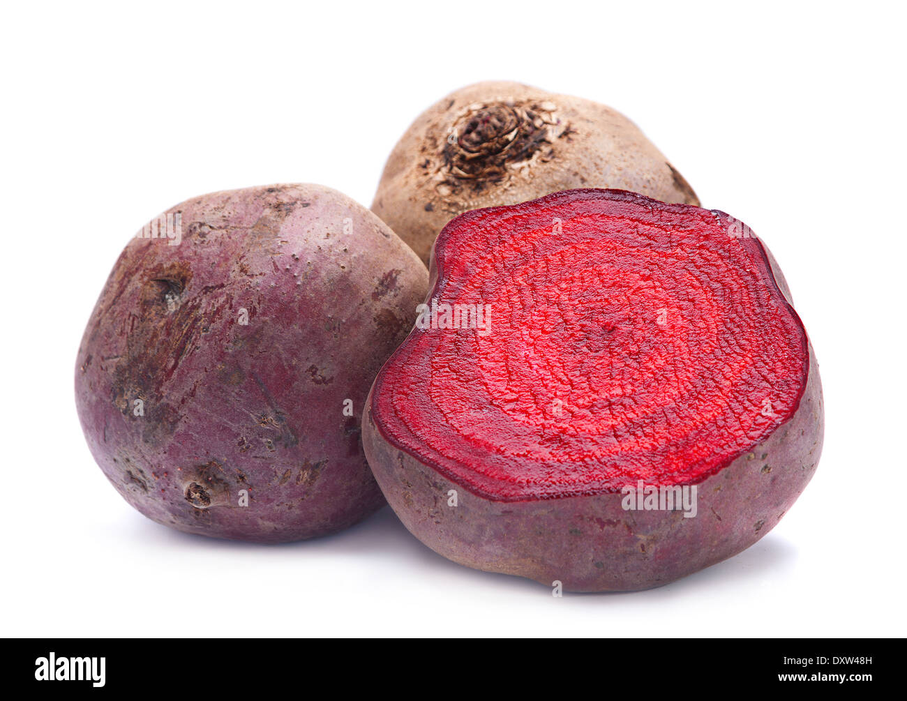 Beetroot slice closeup isolated on white background Stock Photo