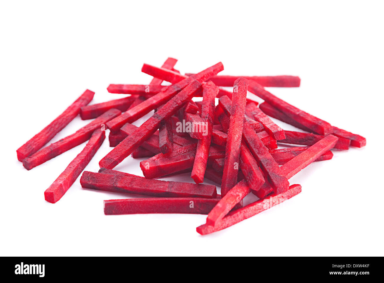 Beetroot slice striped closeup isolated on white background Stock Photo