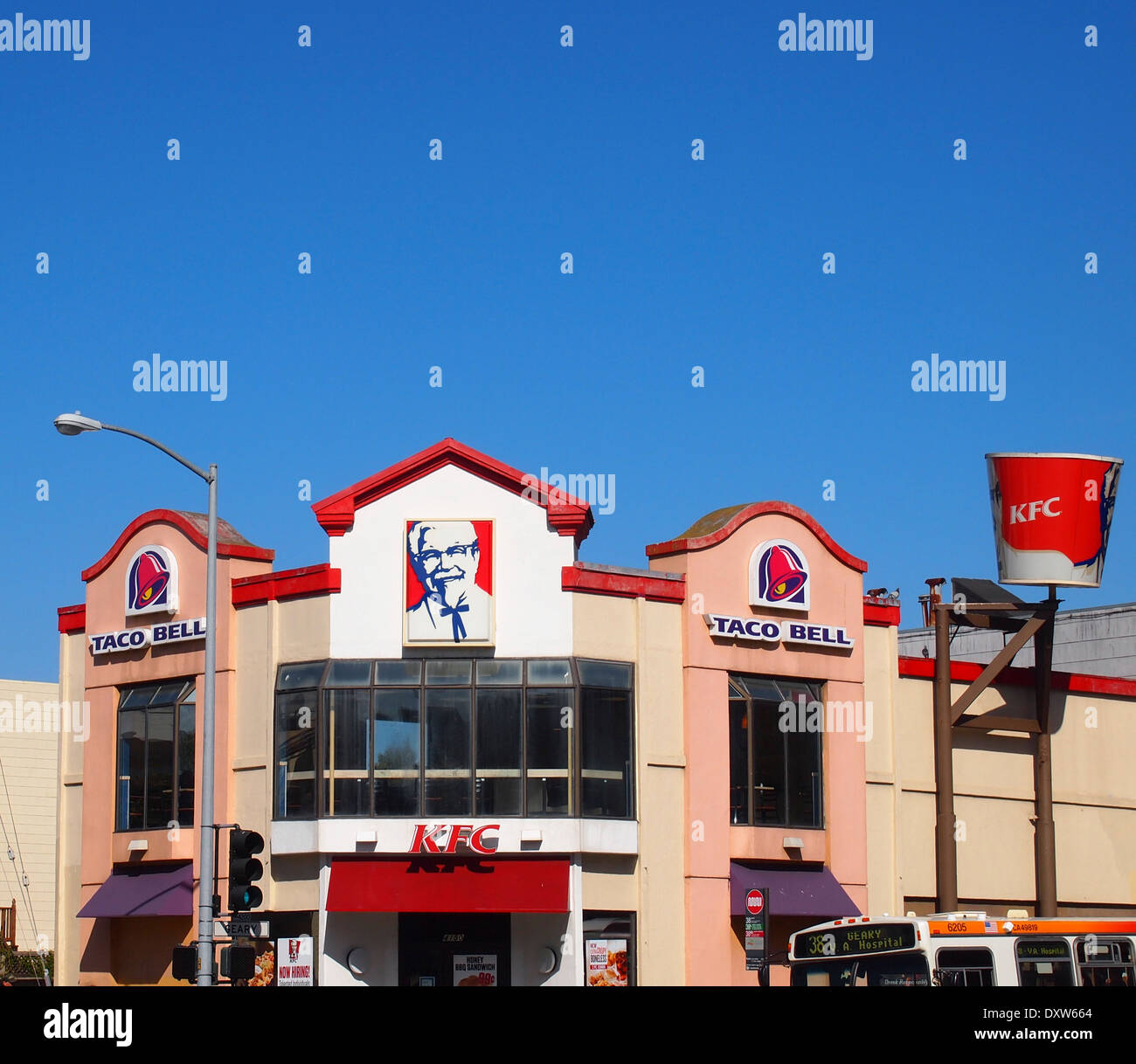 KFC Taco Bell fast food restaurant San Francisco Stock Photo