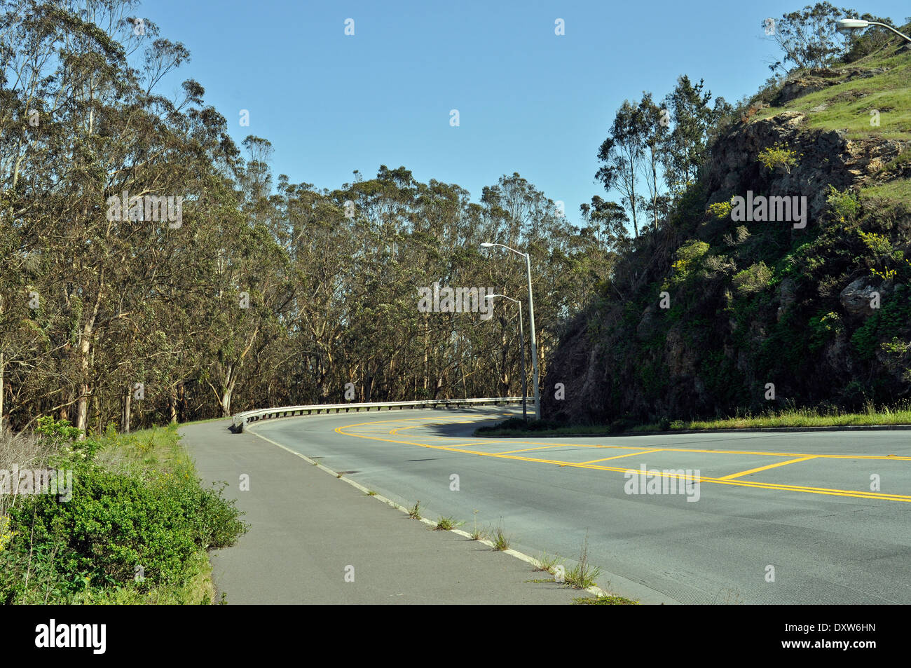 curve road O'Shaughnessy Boulevard Stock Photo