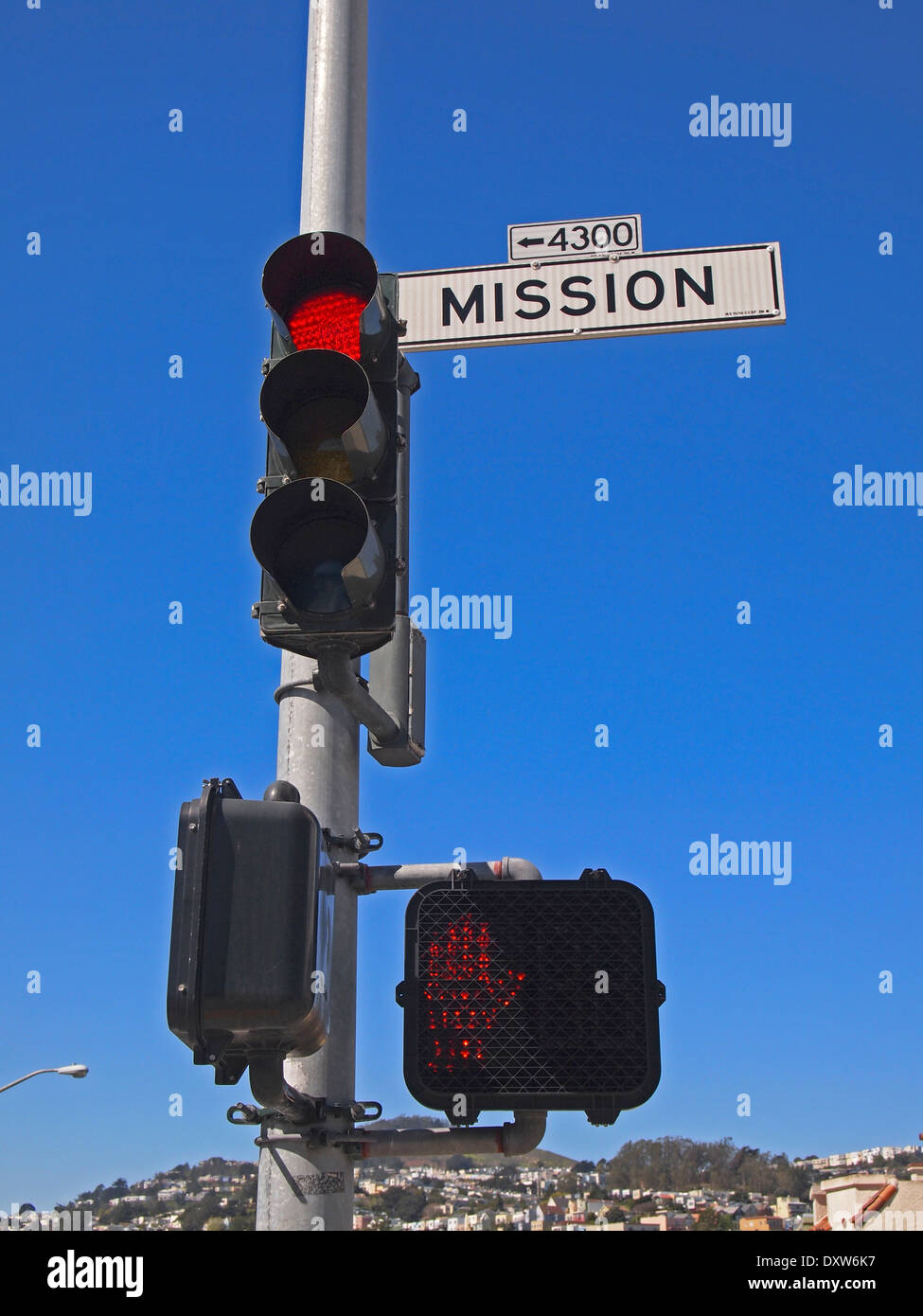 red traffic light Stock Photo