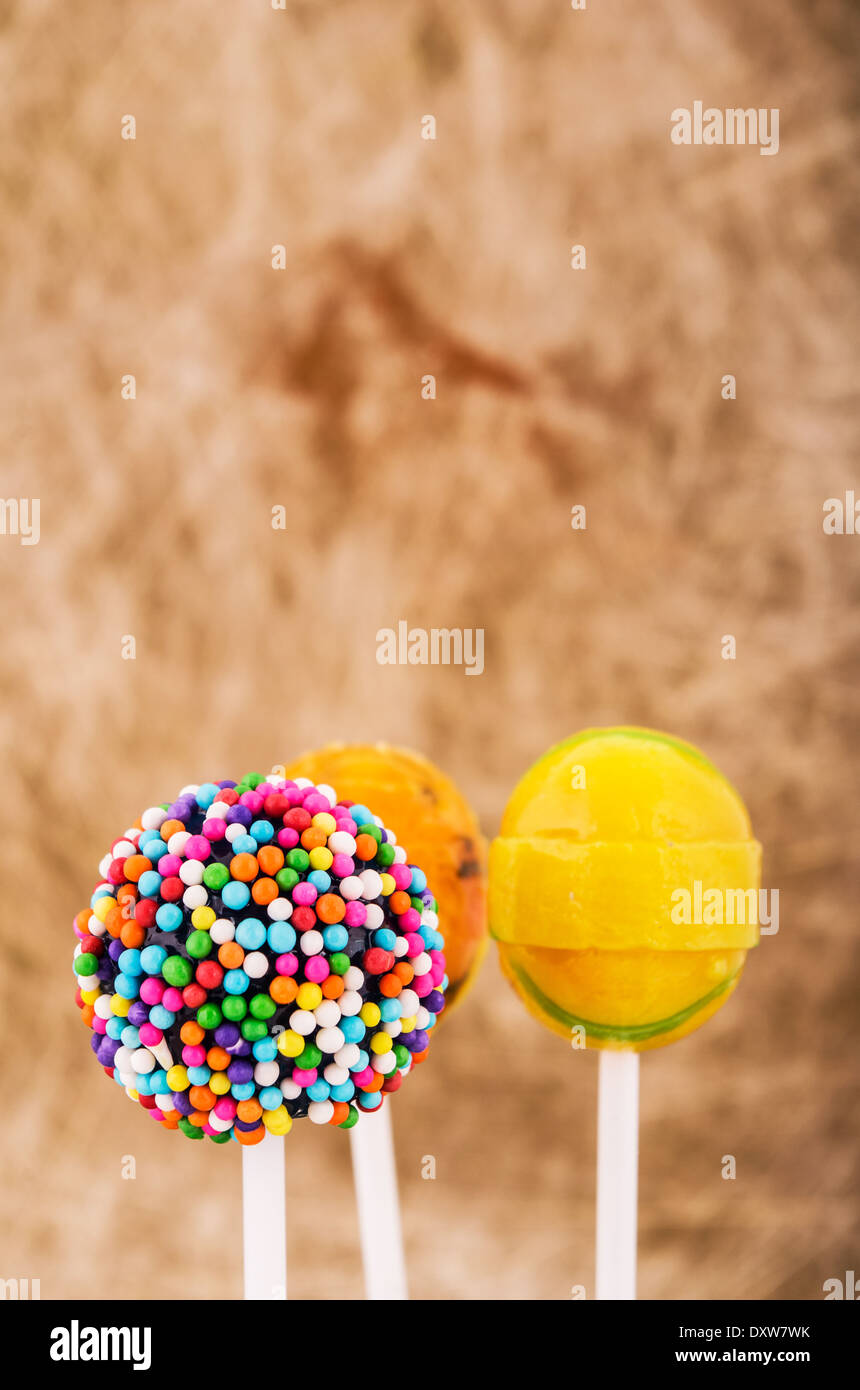 Colorful lollipop candy on a stick Stock Photo - Alamy