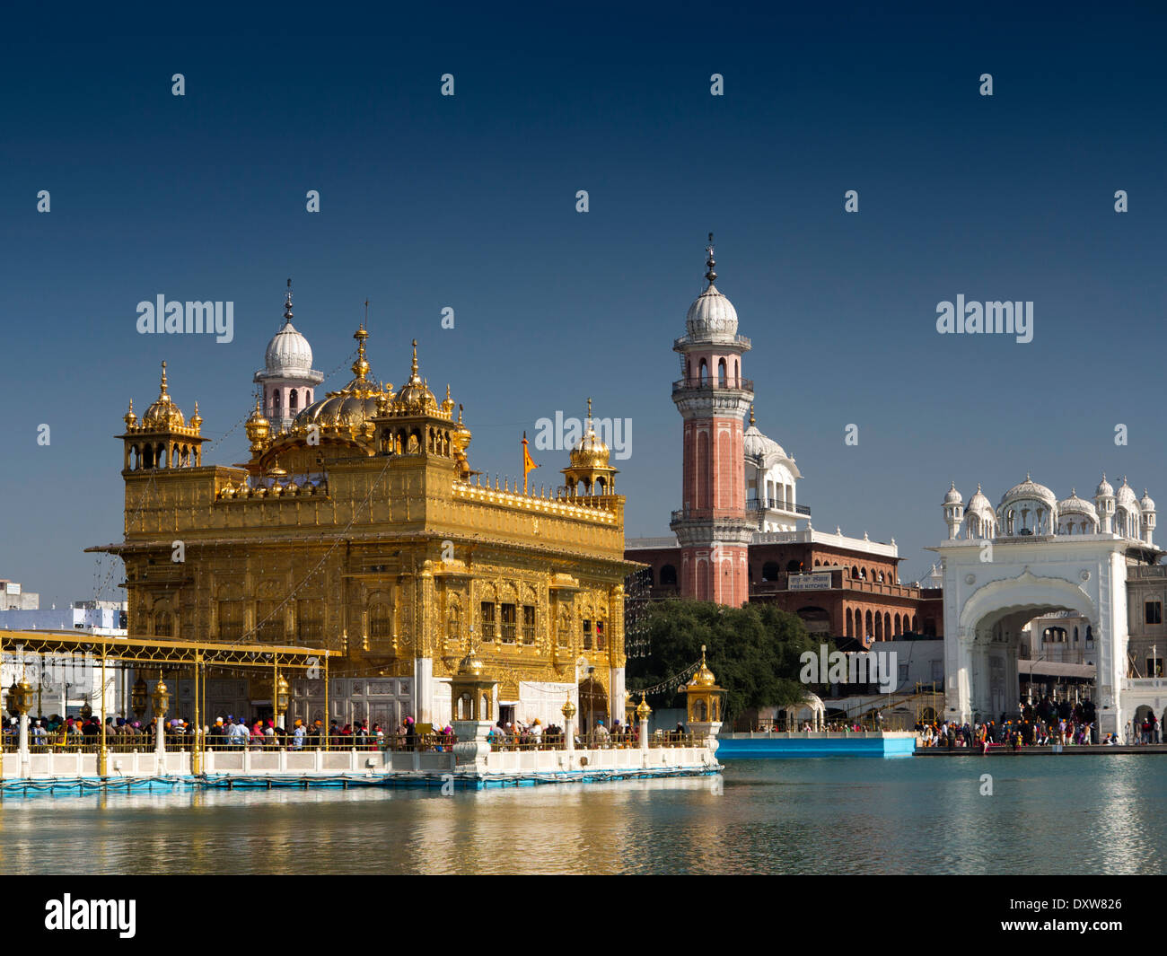 India, Punjab, Amritsar, Sri Harmandir or Darbar Sahib, Golden Temple Gurdwara Stock Photo