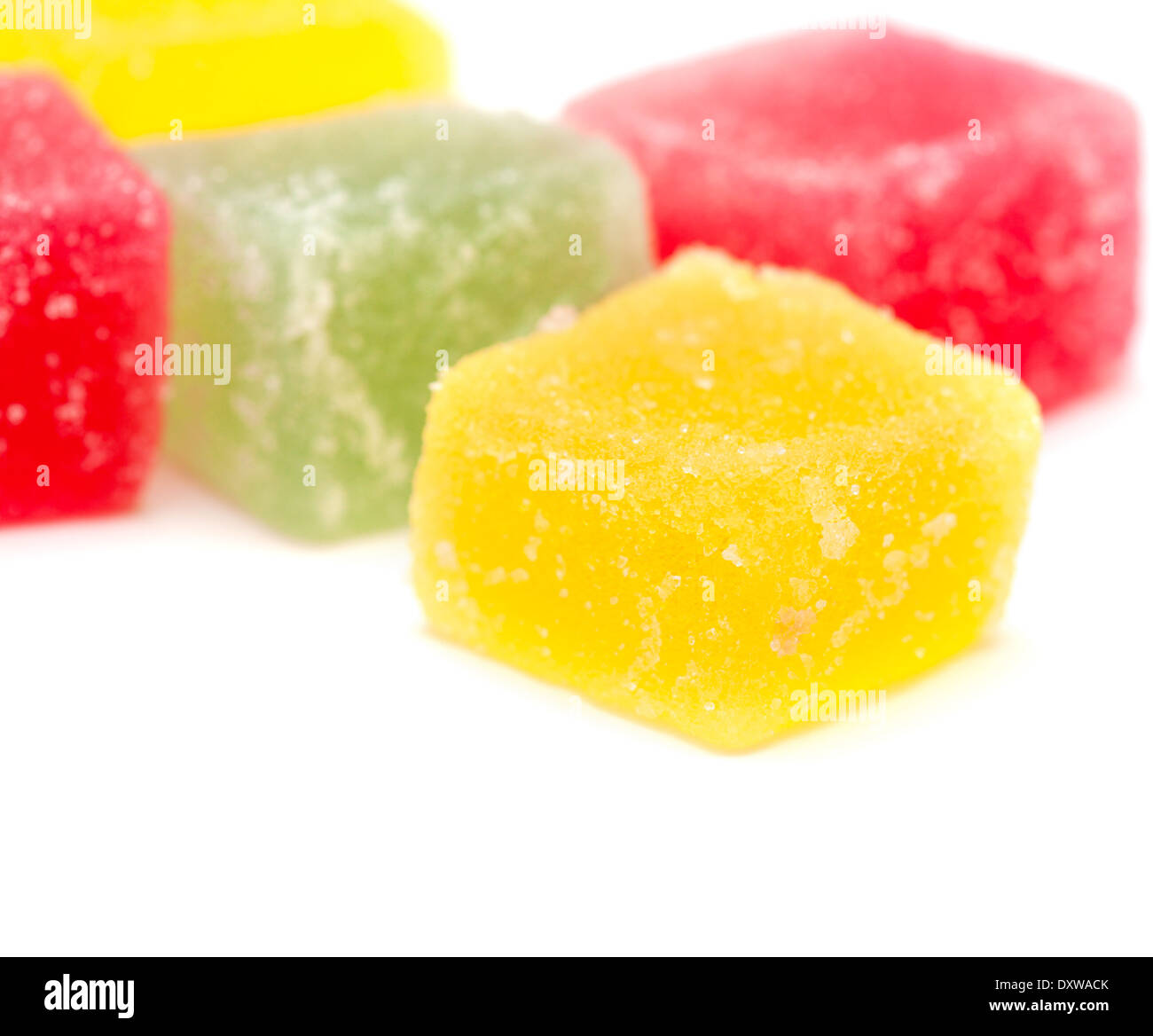 fruit marmelade candies isolated on white Stock Photo