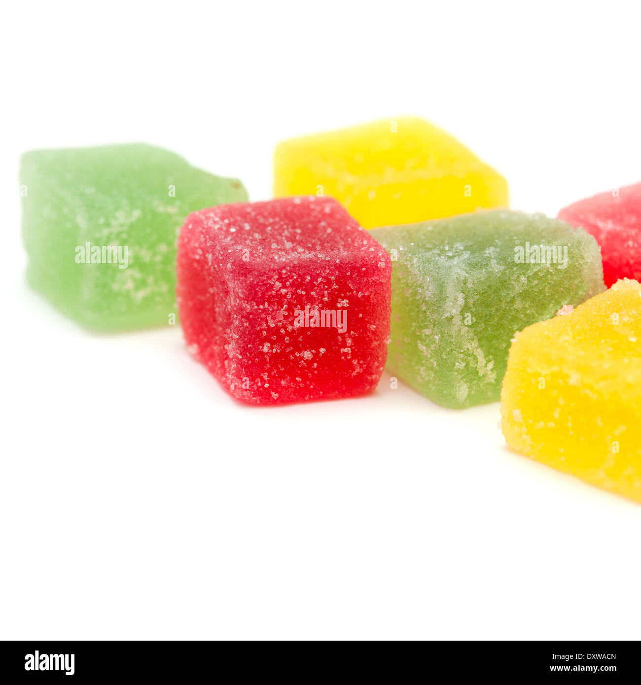 fruit marmelade candies isolated on white Stock Photo