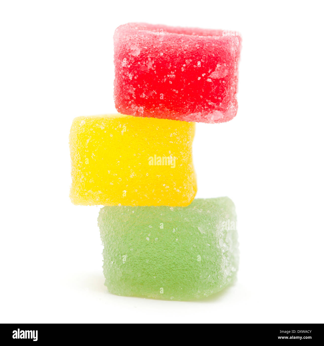 fruit marmelade candies isolated on white Stock Photo