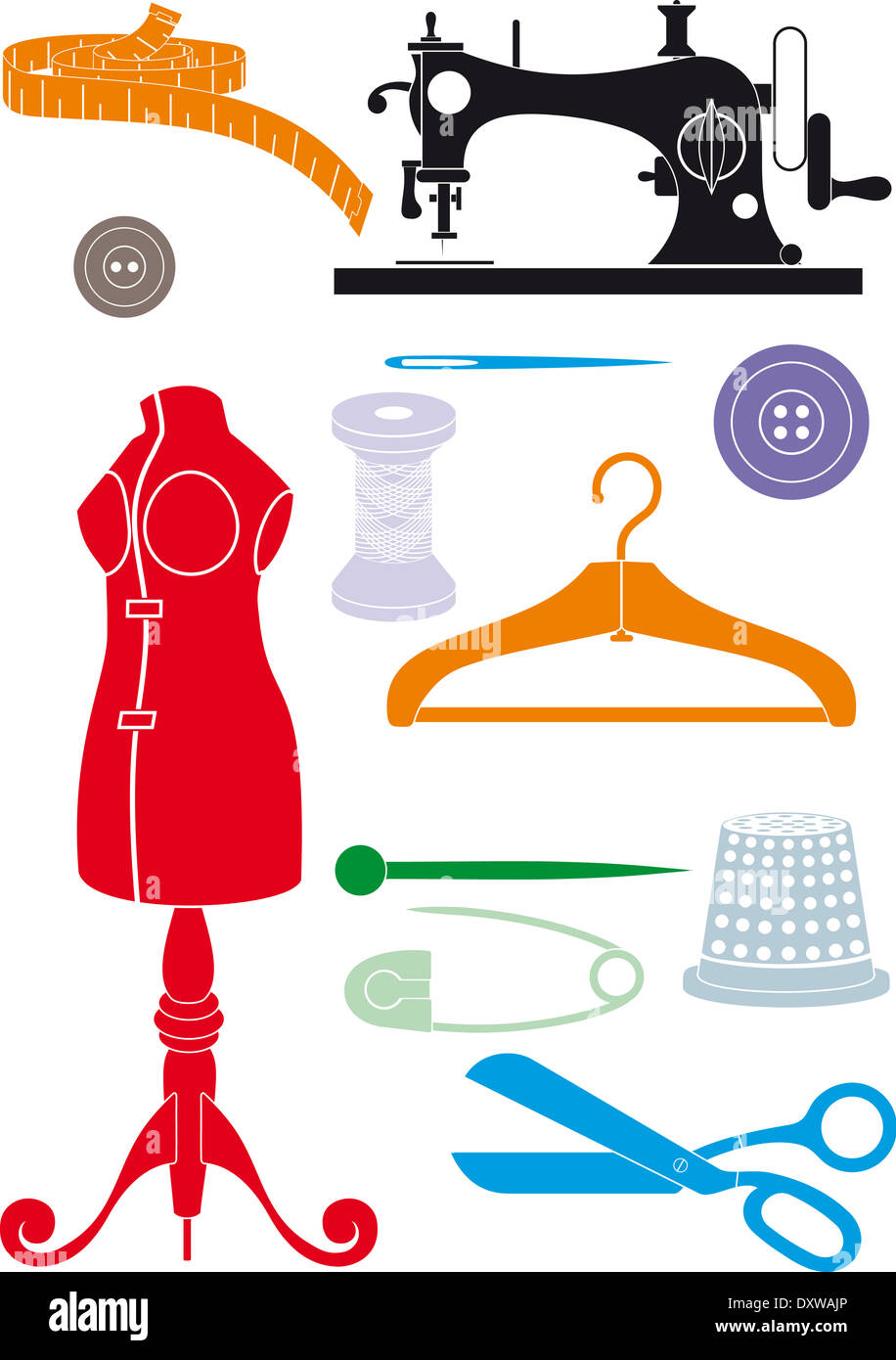 sewing accessories Stock Photo