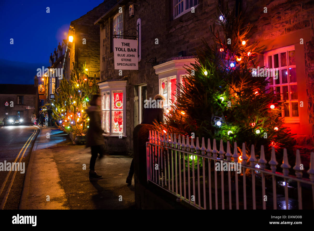 Castleton christmas lights derbyshire hires stock photography and