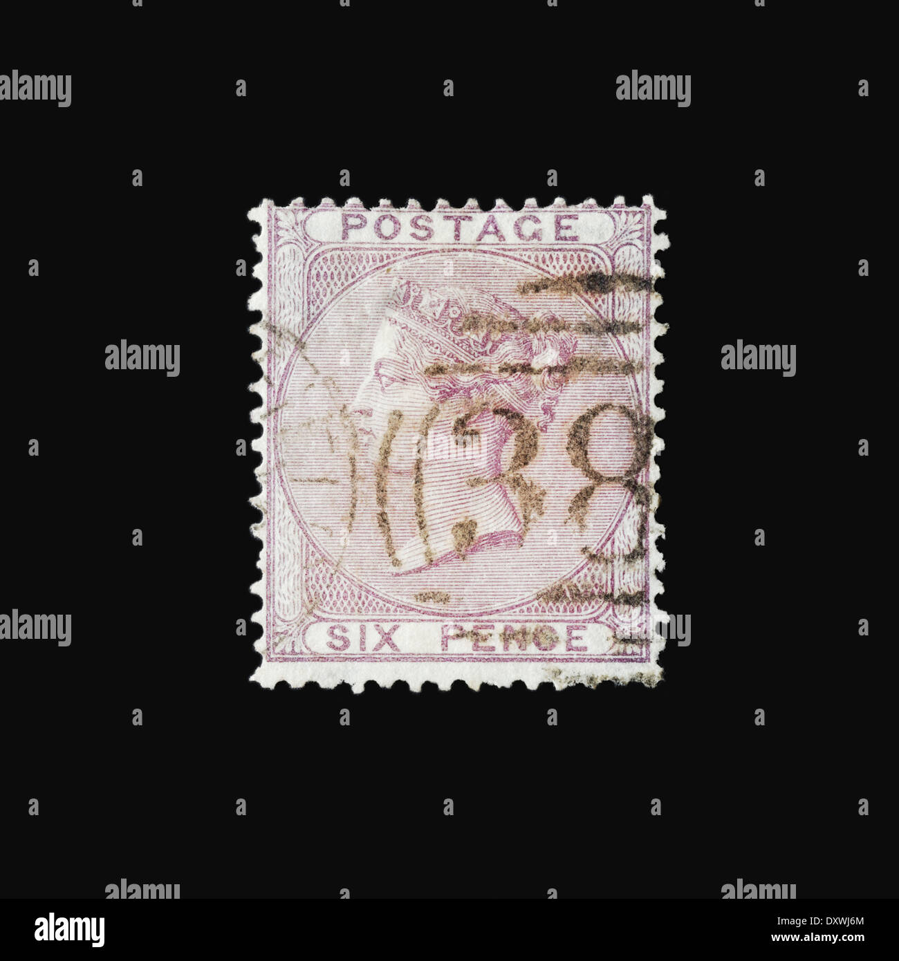 British Victorian postage stamp, value six pence185557 Stock Photo Alamy